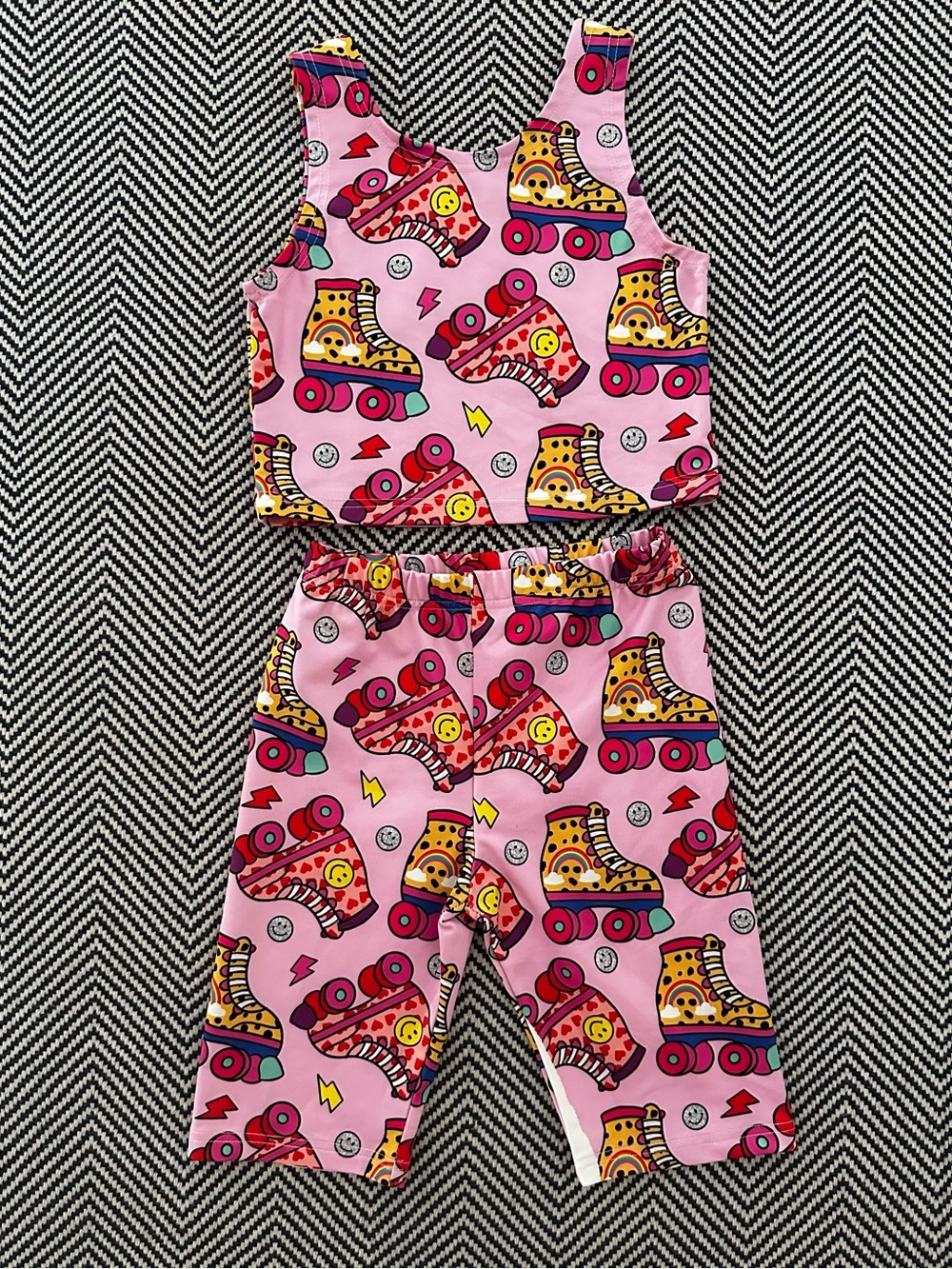 Kids Pink Roller Skate matching set